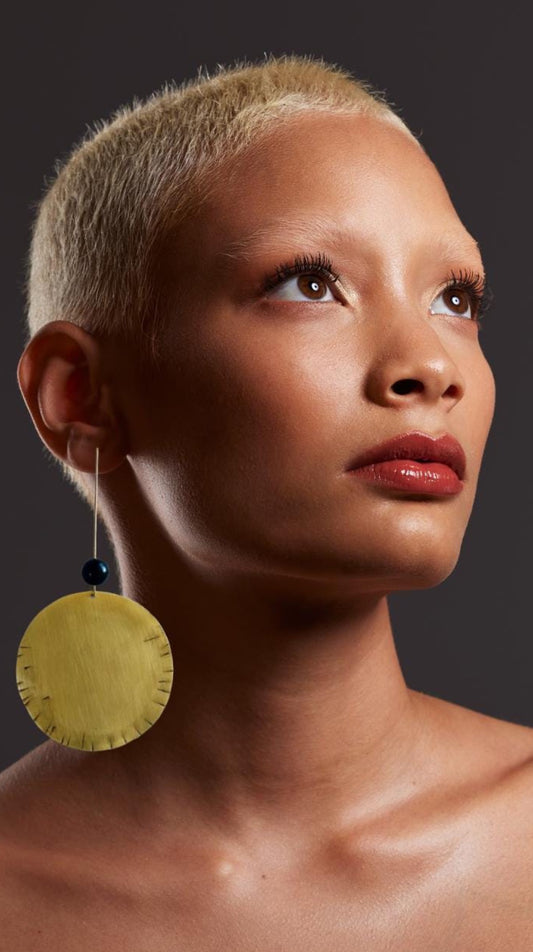 Golden Sun Disks Earrings.