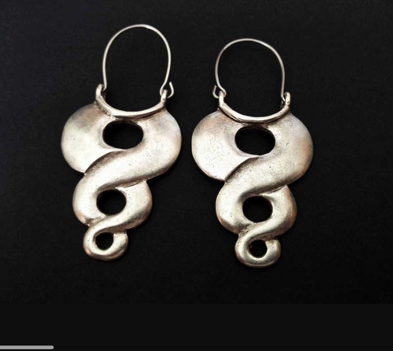 Caduceus Spiral Drop Earrings
