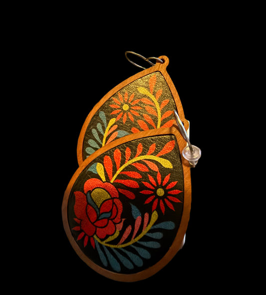 Golden Paisley Teardrop Earrings