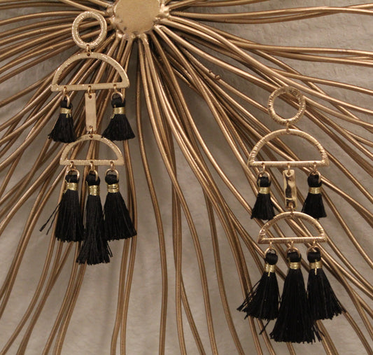 Echo Drape Gold Tassel Earrings