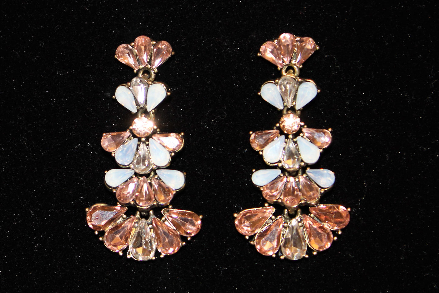 Petal Cascade Crystal Chandelier Drop Earrings