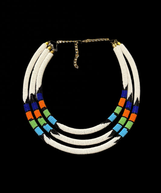 Trinity African Beaded Necklace