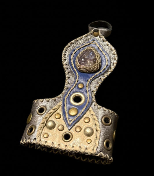 Shadow Talisman Leather Hand Harness Dark Agate