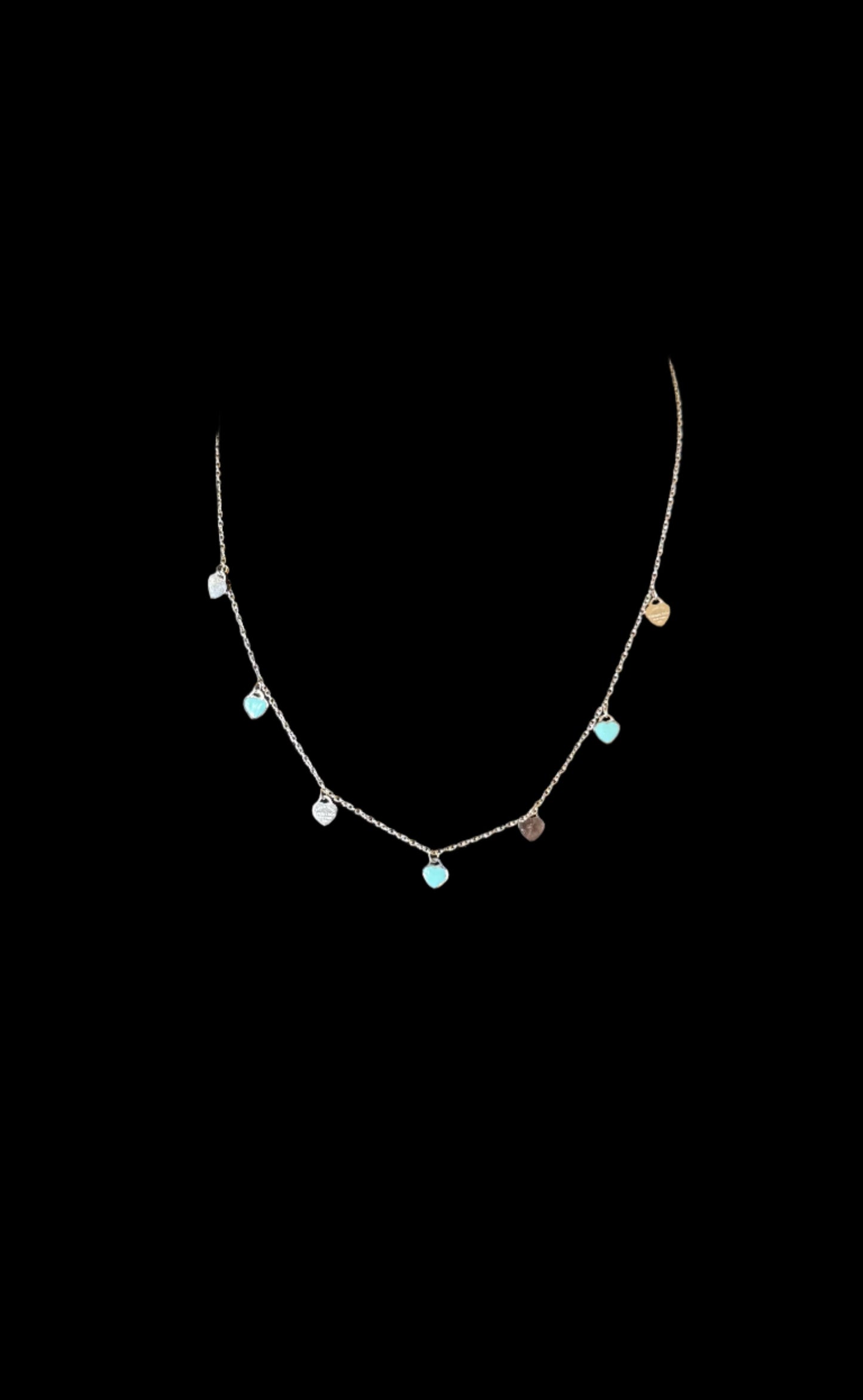 Tiffany Style Blue Wink Chime Necklace