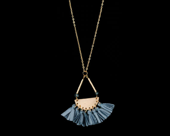 Boho Fringe Tassel Pendant Necklac