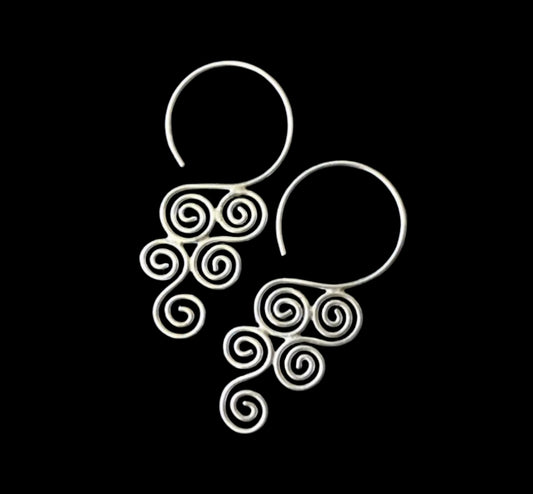 Energy Swirl Handcrafted Silver Earrings