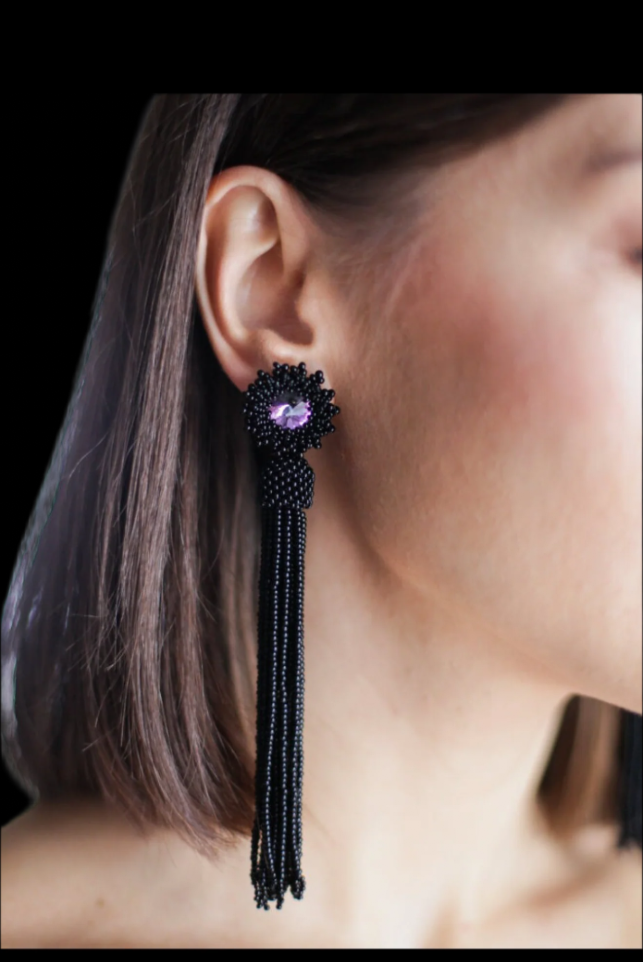 Sunshine Beaded Fringe Statement Earrings