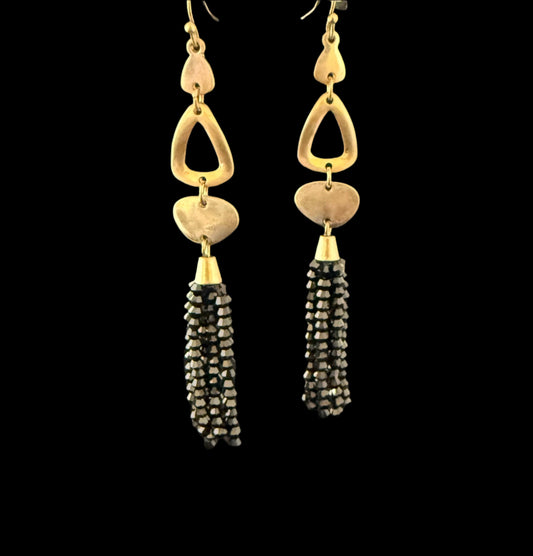Midnight Cascade Tassel Earrings