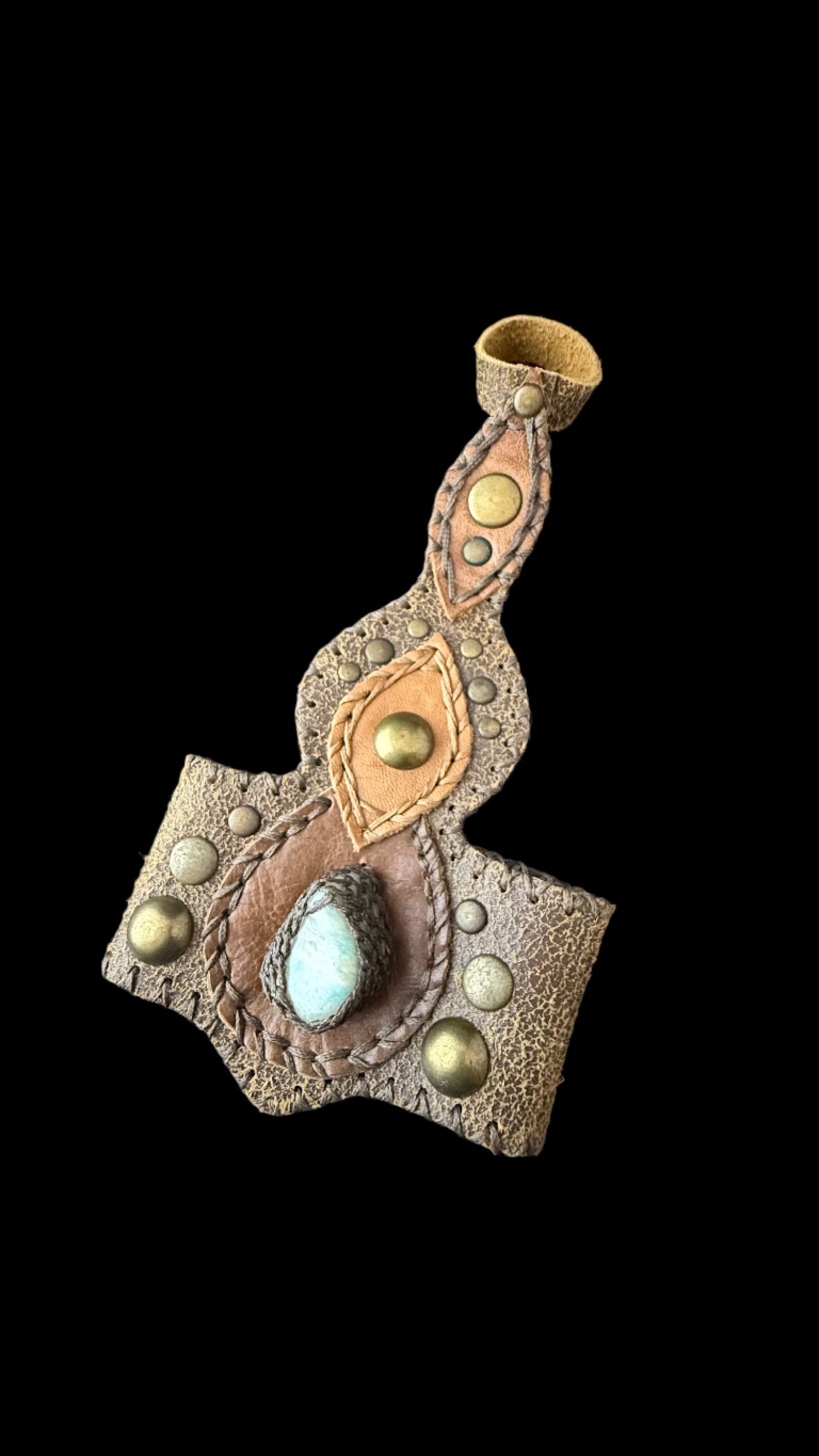 Soul Archer Leather Hand Cuff Turquoise & Sunstone