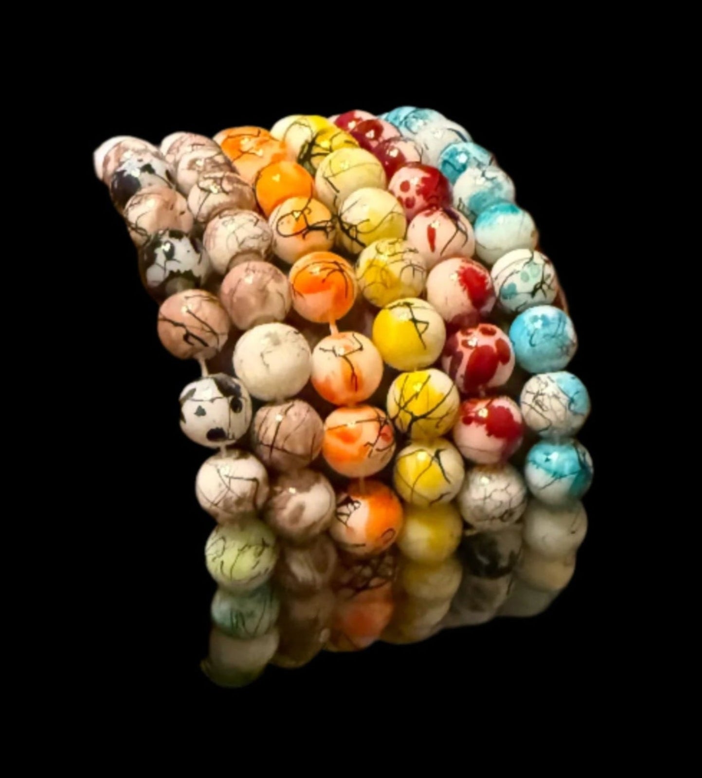 Aurora Splash Resin Bracelets 6 Stack