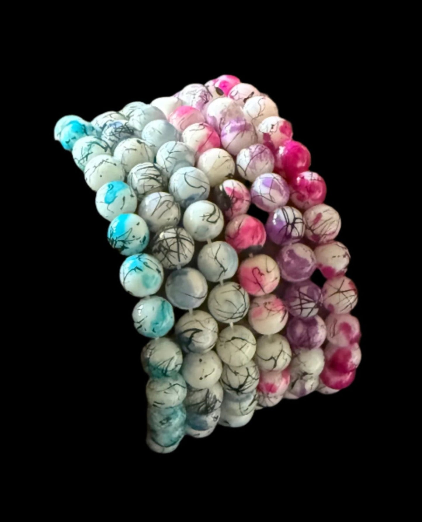 Aurora Splash Resin Bracelets 6 Stack