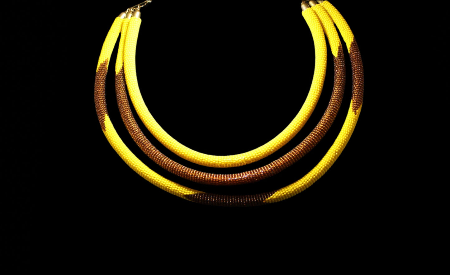 Trinity African Beaded Necklace