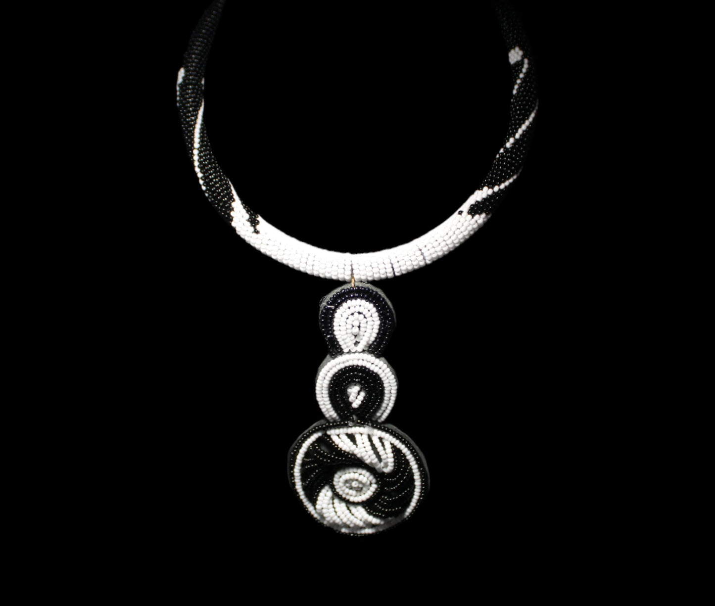 Maasai Eclipse Spiral Pendant Necklace