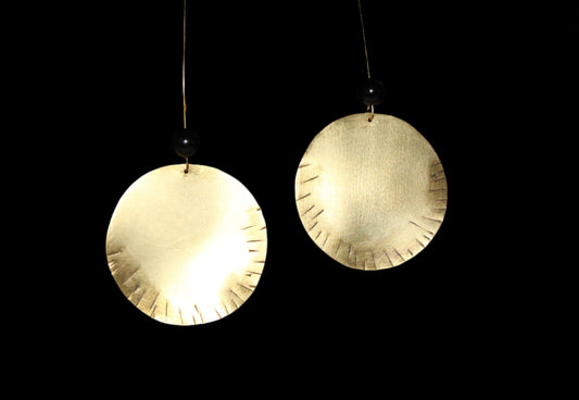 Golden Sun Disks Earrings.