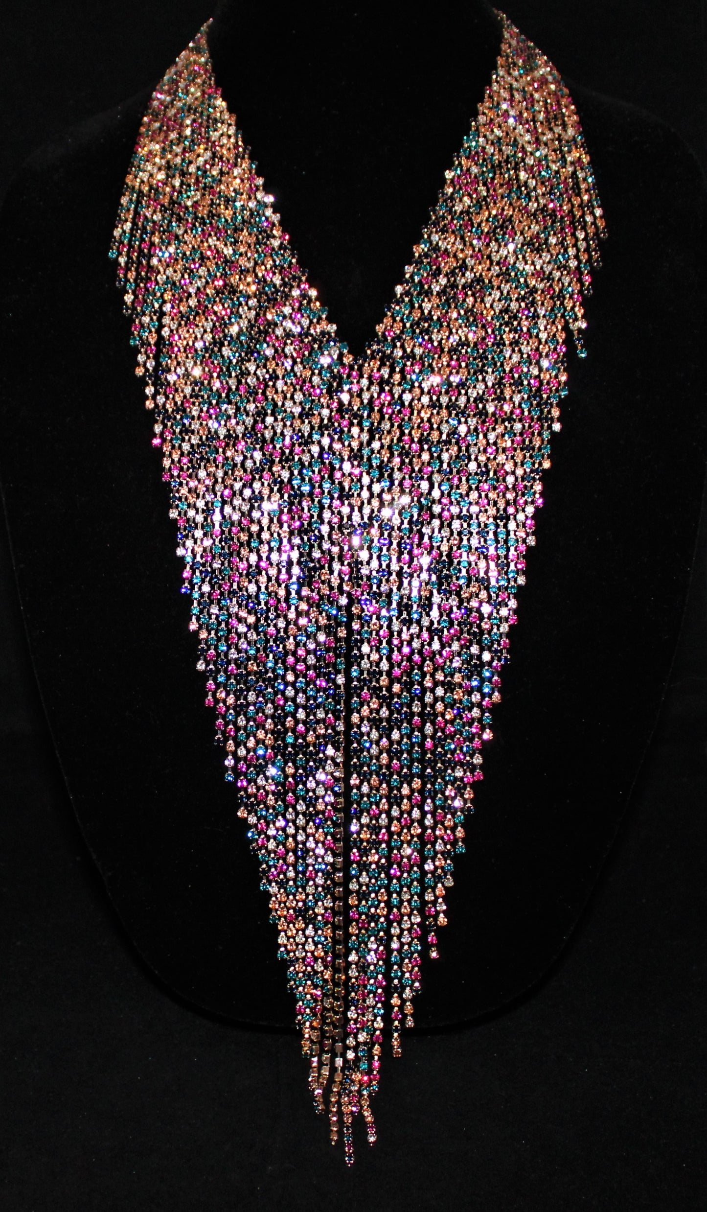 Kaleidoscope – Multicolor Crystals Drape Necklace & Bracelet Set