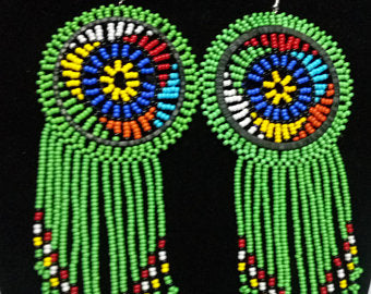 Maasai Beaded Fringe Earrings