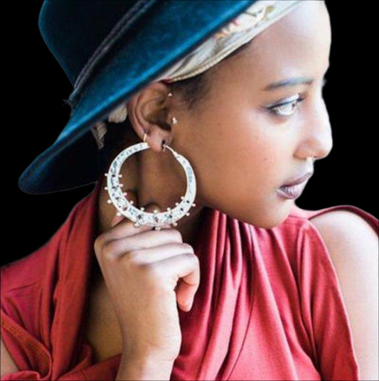 Roma Silver Eclipse Hoops XL Statement Edition
