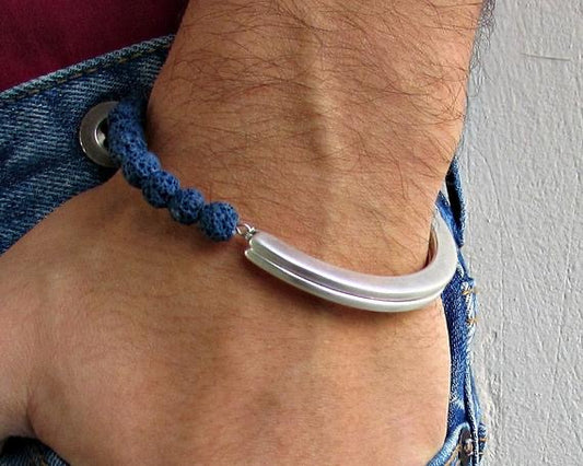 Lava Stone Curve Bracelet