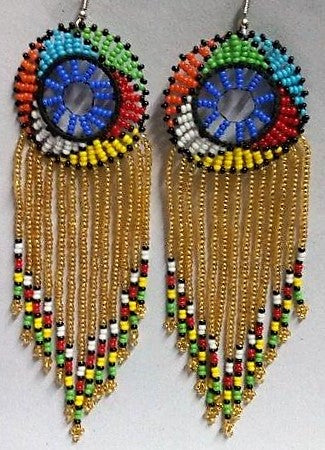 Masai Gold Beaded Dangle Earring
