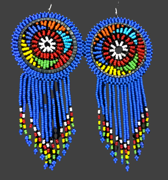 Maasai Beaded Fringe Earrings